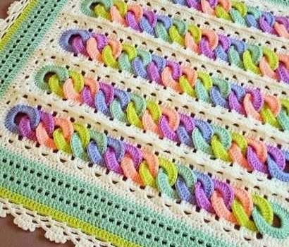 Fabulous Multi-Colored Rings Baby Blanket Free Crochet Pattern