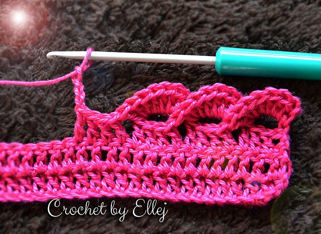 Pink wave edge Tutorial pattern by Elena Kozhukhar | crochet