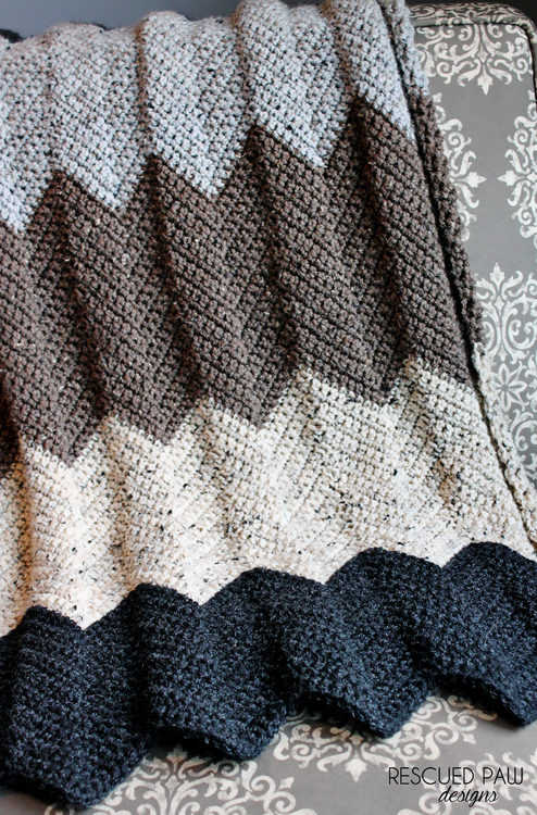 Free Chevron Crochet Blanket Pattern | Blanket Statement | Pinterest