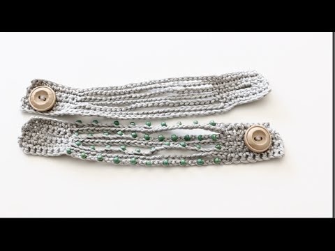 Easy Crochet Boho Cuff Bracelet Tutorial - YouTube