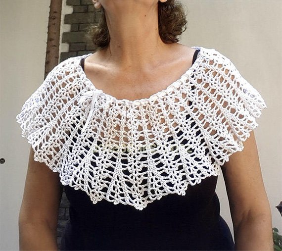 Crocheted Collar Pattern Wedding Collar/Capelet Crochet | Etsy