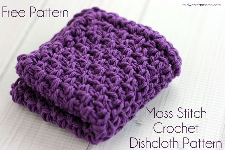 Moss Stitch Crochet Dishcloth Pattern u2013 Midwestern Moms