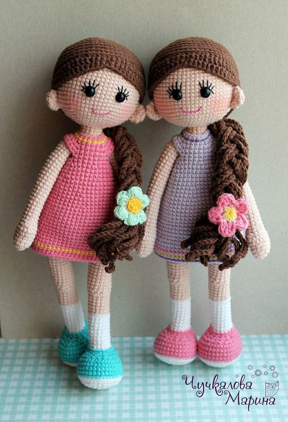 Good girls PDF crochet two doll pattern by MyCroWonders on Etsy