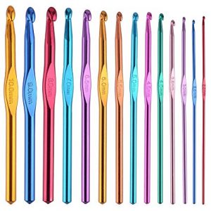 Amazon.com: BCMRUN 14 pcs Multicolor Aluminum Crochet Hooks Knitting