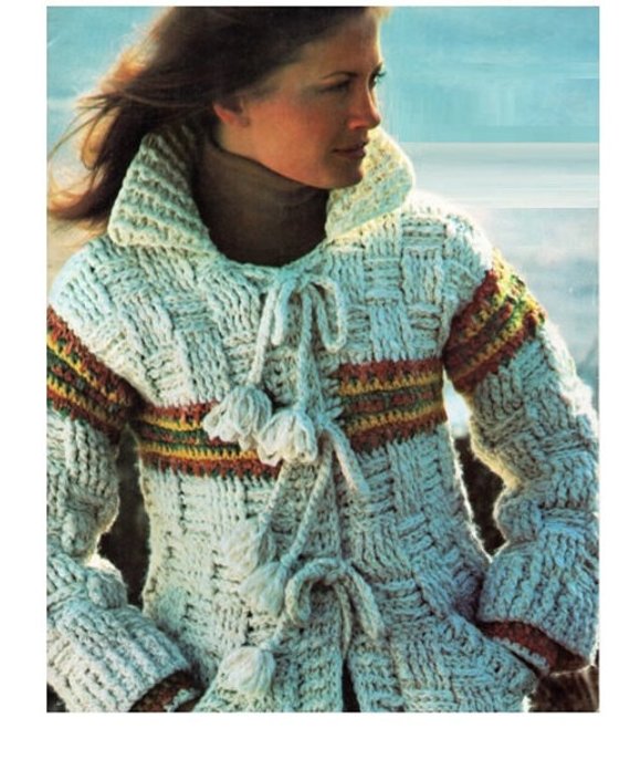 Crochet Cardigan Pattern Vintage 70s Crochet Jacket Pattern | Etsy