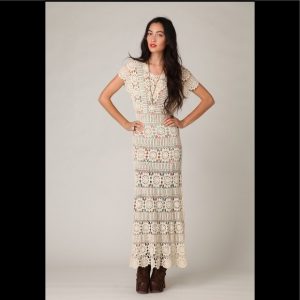 Free People Dresses | Hand Crochet Maxi Dress In Bone | Poshmark