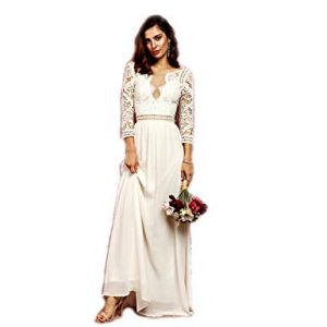 Amazon.com: Crazy4Bling Soieblu, Ivory Crochet Maxi Dress with Cut