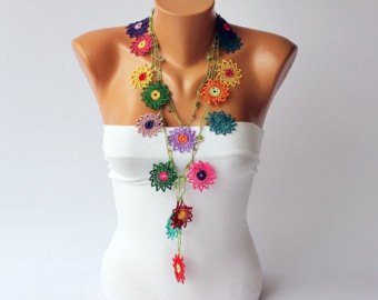 Crochet necklace | Etsy