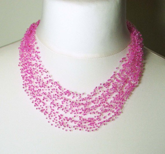 Airy Crochet necklace pattern tutorial air necklace PDF | Etsy