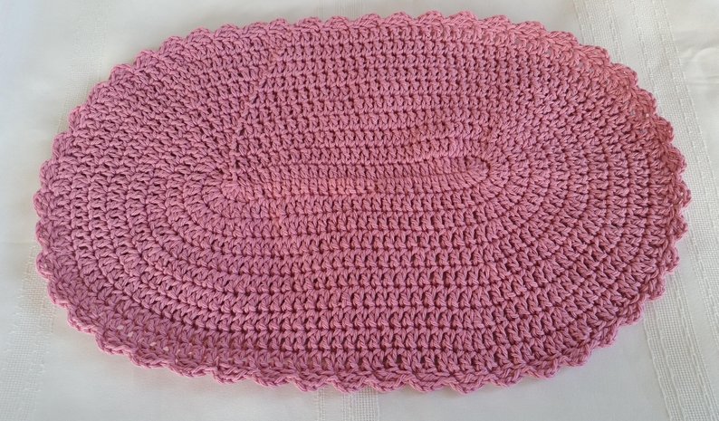 Cotton oval place mats crochet placemats cotton | Etsy