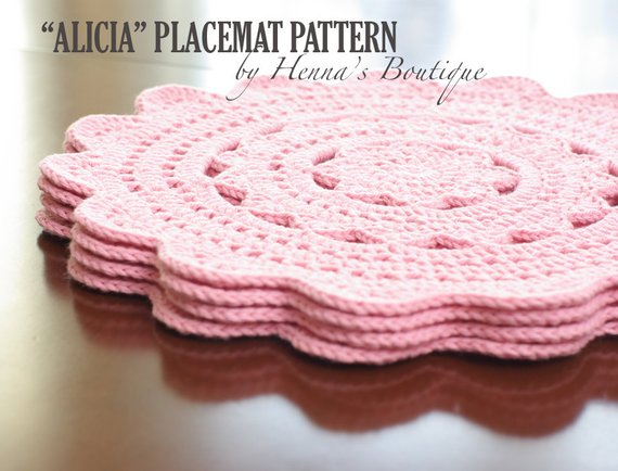 Crochet Placemat Pattern ALICIA Placemats PDF | Etsy