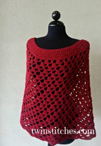 Scarlett Spiral Crochet Poncho | AllFreeCrochet.com