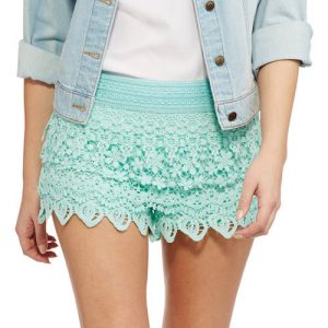 No Boundaries - Juniors' Layered Crochet Shorts - Walmart.com