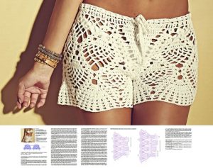 Crochet shorts PATTERN, sexy beach crochet shorts, detailed crochet