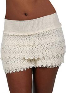 PURE COTTON Women's Lace Shorts Casual Cotton Crochet Summer Beach