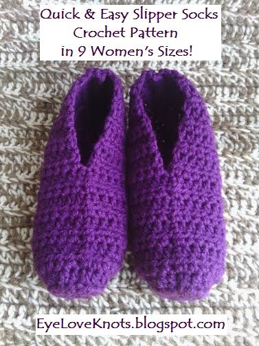 Quick and Easy Slipper Socks in 9 Women's Sizes u2013 Free Crochet