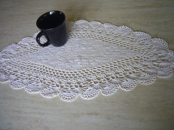 VINTAGE Crochet Table Runner Long and lacy table runner made | Etsy