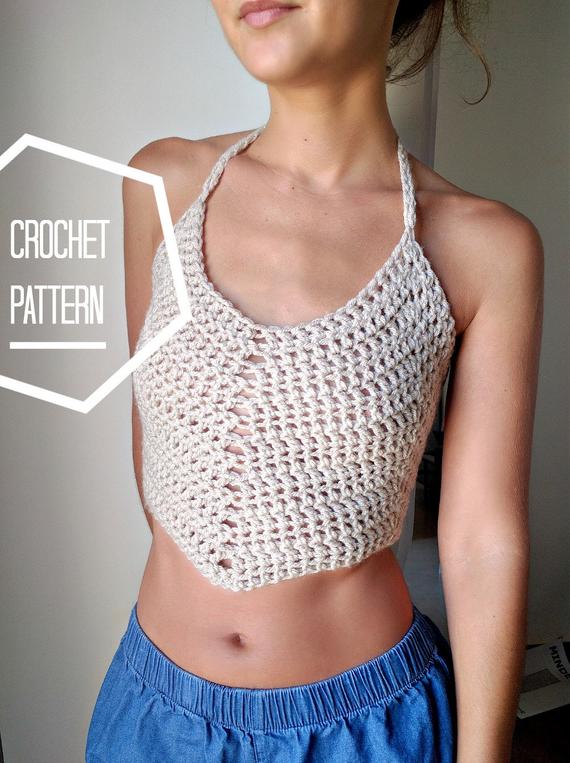 Crochet Crop Top Pattern Easy Crochet Tank Top Pattern Boho | Etsy