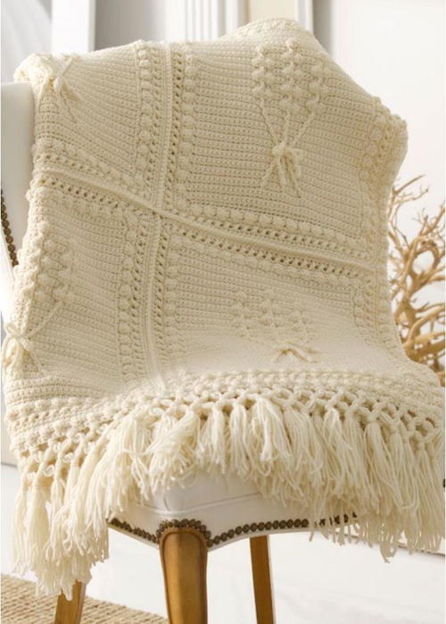 Aran Nosegay Crochet Throw | AllFreeCrochet.com