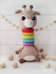 Educational toys Toys for development Crochet giraffe Rainbow