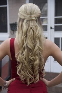 Half Up Half Down Curly Prom Hairstyles for Long Hair | Curly