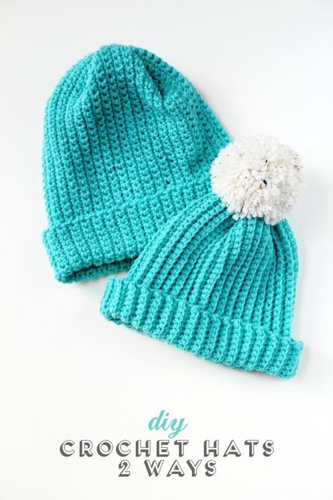 Make these easy Diy Crochet Hats - 2 different ways using the single