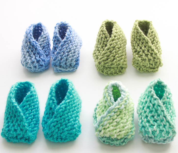 Very Easy Knit Baby Booties Knitting Pattern - Gina Michele