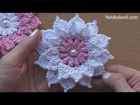 Crochet flower tutorial VERY EASY - YouTube