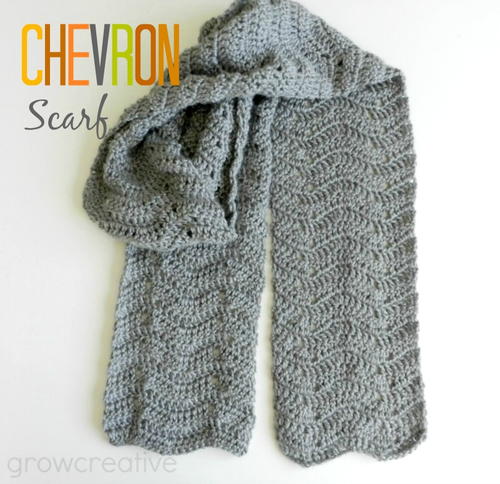 Gray Chevron Easy Crochet Scarf | AllFreeCrochet.com