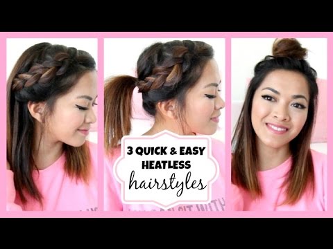 Running Late!! 3 Quick & Easy Hairstyles for Short/Medium Length