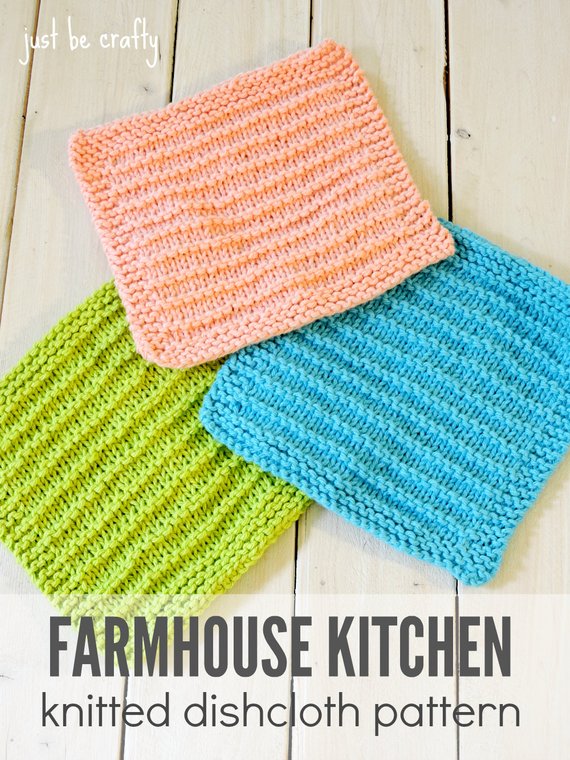 Knitted Dishcloth Pattern PDF Download Farmhouse Kitchen | Etsy