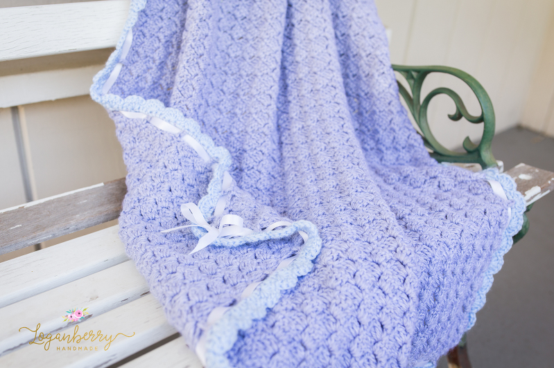 Baby Blue Scallops Crochet Blanket u2013 Free Crochet Pattern