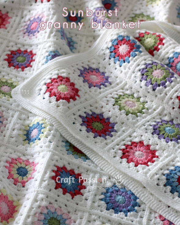 Sunburst Granny Square Blanket - Free Crochet Pattern