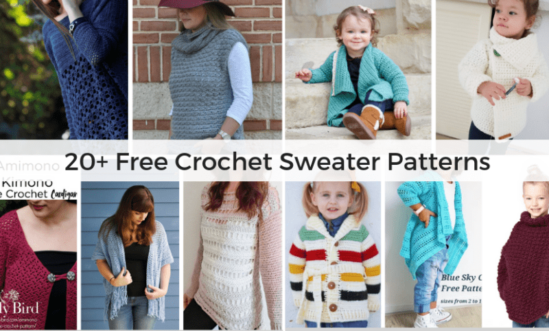 20+ Free Crochet Sweater Patterns for Adults and Kids! |
