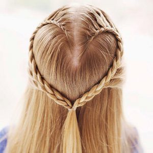 Heart Braid and Ballerina Bun Hairstyles for Girls -- Cozy Friedman