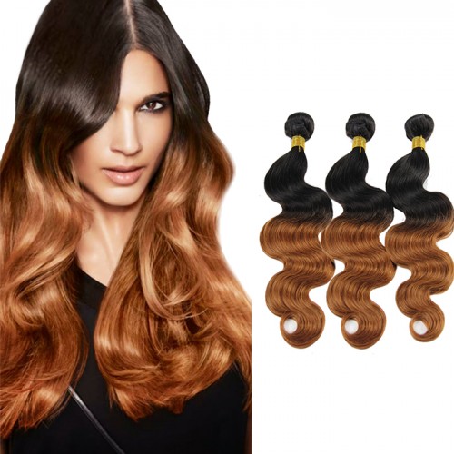 Ombre Hair Weave with Body Wavy Brazilian Hair
