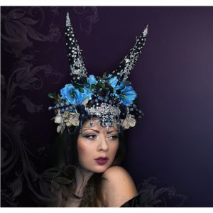 Blueberry Fantasy Headpiece, Swarovski® crystals Horns Headdress