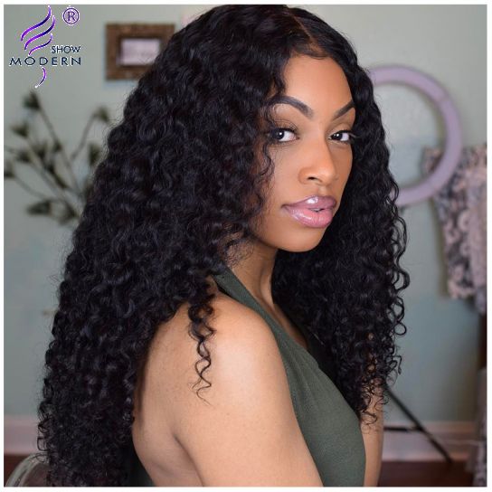 Curly Lace Front Wigs For Black Women Brazilian Remy Human Hair Half