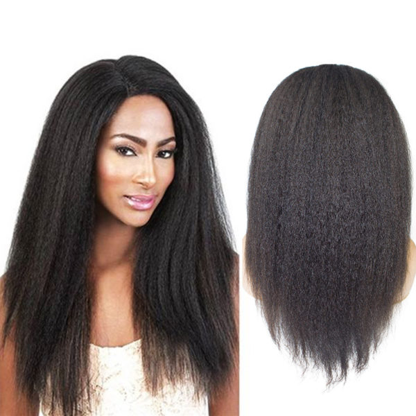 Morein unprocessed raw hair kinky straight full lace human hair wig