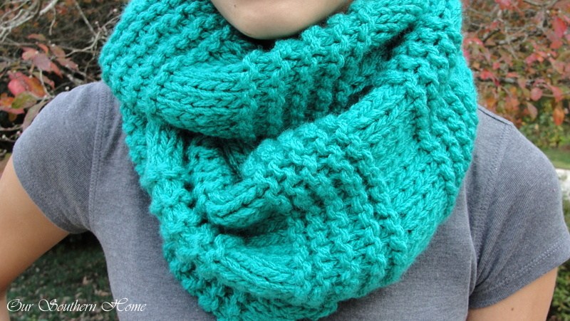 Quick & Easy Knitted Infinity Scarf - Our Southern Home