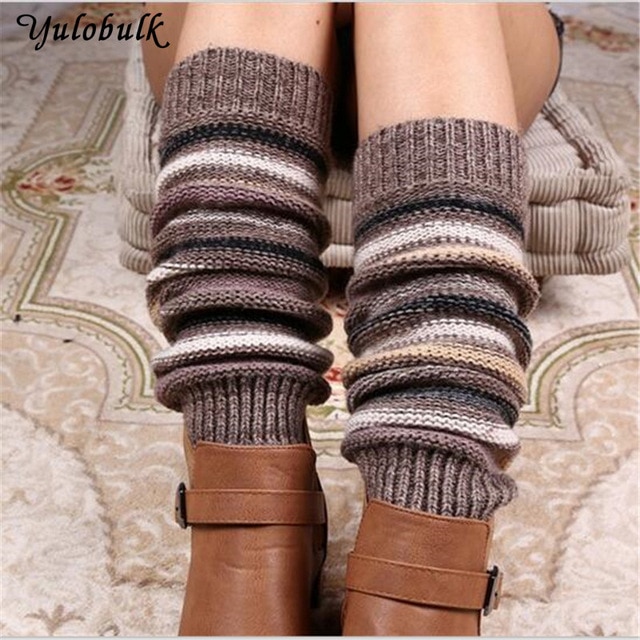 140g Women's Thick Winter cashmere Knitted Leg Warmers Legging Boot