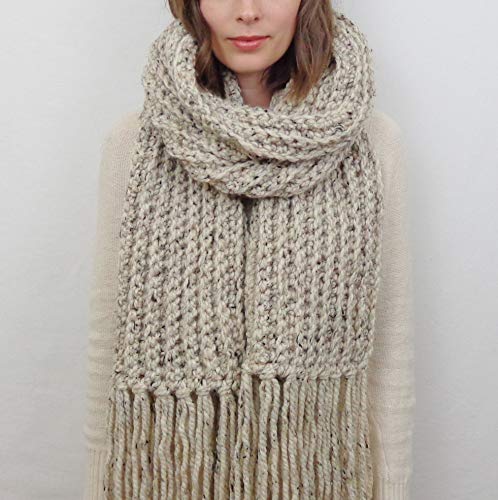 Amazon.com: Oversized Knit Scarf with Fringe (Choose your Color
