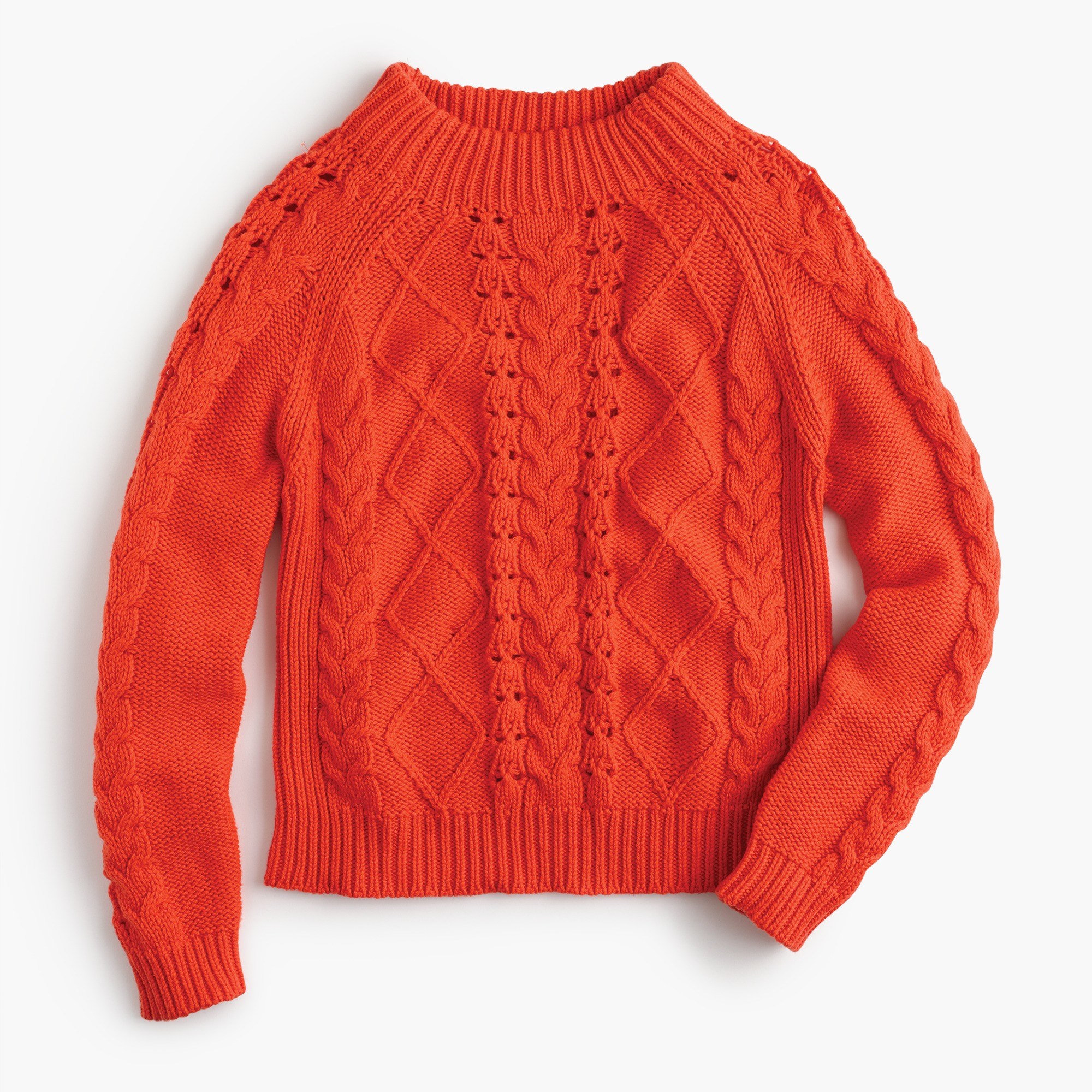 Mockneck cable-knit sweater : Women pullovers | J.Crew