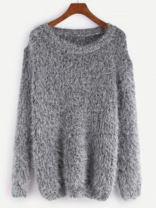 Fuzzy Chunky Knit Sweater | SHEIN