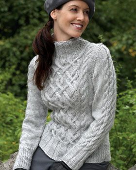 Free Knitting Pattern - Women's Sweaters: Sterling Cables Sweater