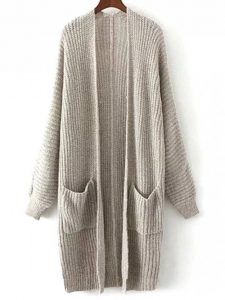 2019 Pockets Collarless Knitted Cardigan In LIGHT COFFEE M | ZAFUL