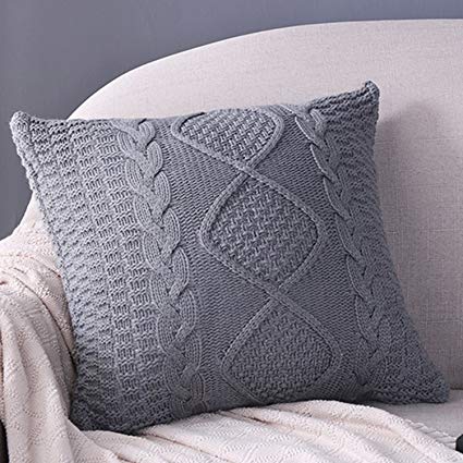 Amazon.com: Fashion Cotton Cable Knit Pillow,Cushion,Double Side