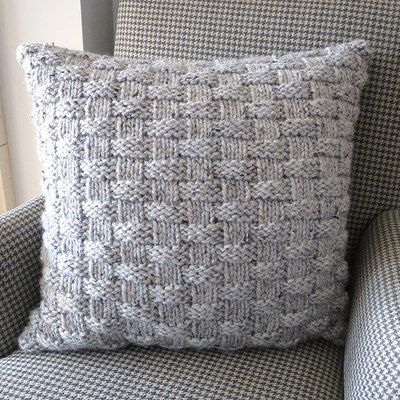 Basket Weave Pillow | Free Knitting Patterns | Knitting, Knitting