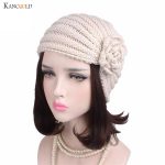Women Knitted Hats New Design Ladies Boho Solid Knitting Cotton