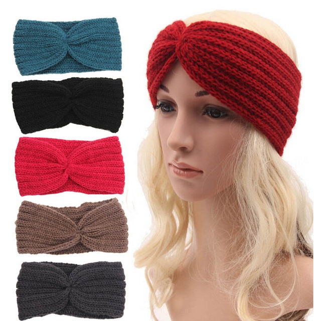 Wholesale Women's Knitted Wide Headband Knit Hair Band Headbands